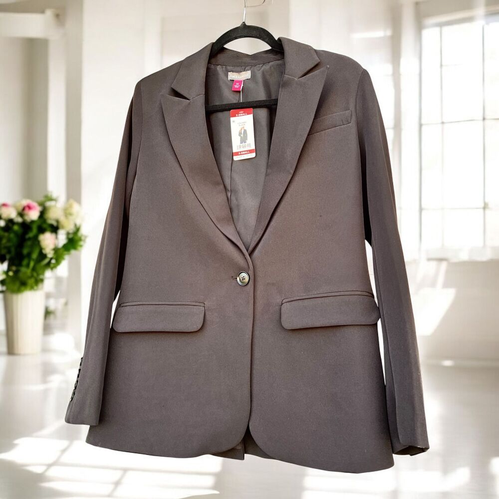Vince Camuto Blazer NWT Single Button Jacket Black Womens Size XS Fits Small Med